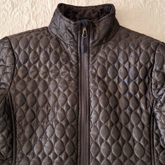 Lands End XS Metallic Primaloft Jacket Pewter Silver Insulated Packable - Picture 2 of 9